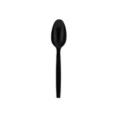 Heavy Duty Spoon Black Plastic Individually Wrap 500 Pieces - hotpackwebstore.com - Plastic Cutleries